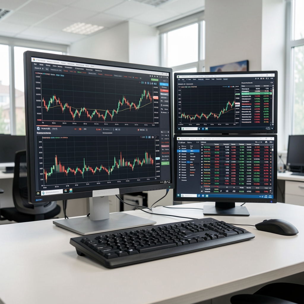 Экраны торгового терминала с графиками валютных пар EUR/USD и GBP/USD, котировки Forex в реальном времени, аналитические инструменты